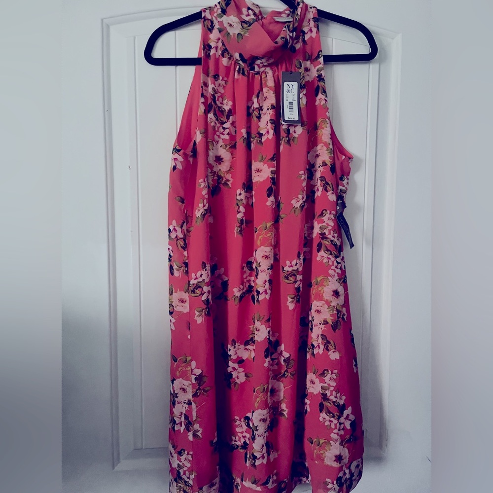 Eva Mendes New York & Company Pink Floral Dress